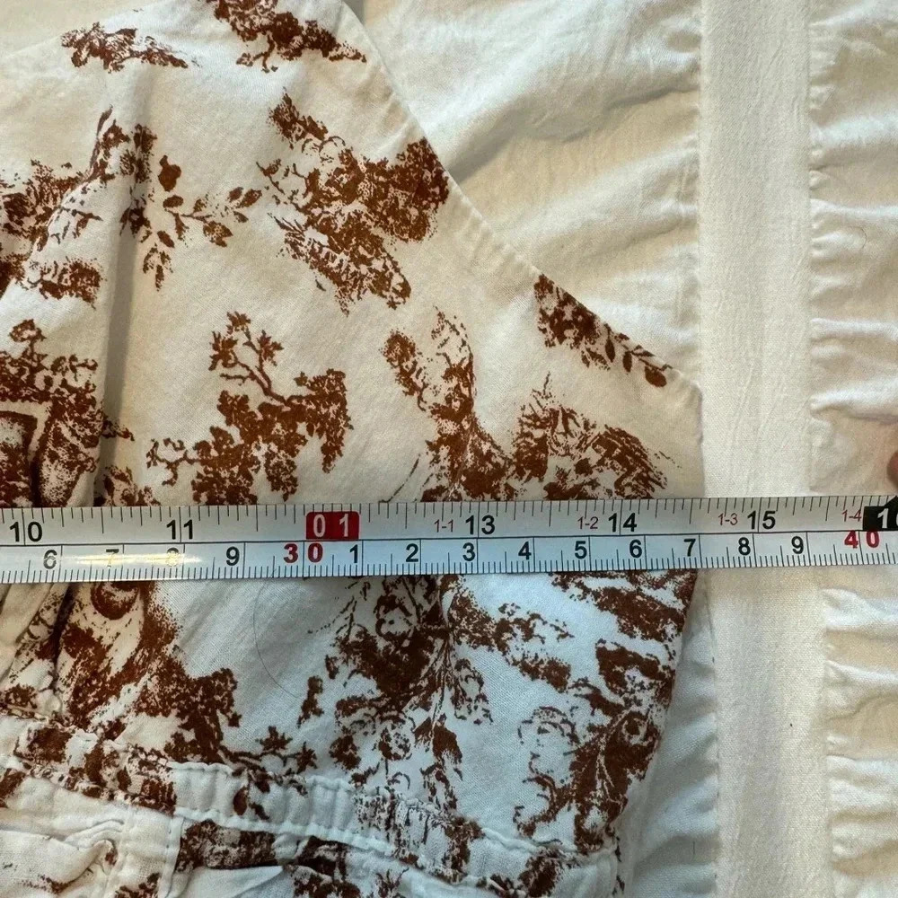 Forever 21 Toile Print Corset Bustier Crop Top Brown Cottagecore Size S - Picture 5 of 7